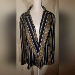 Leopard Print & Stripes Blazer